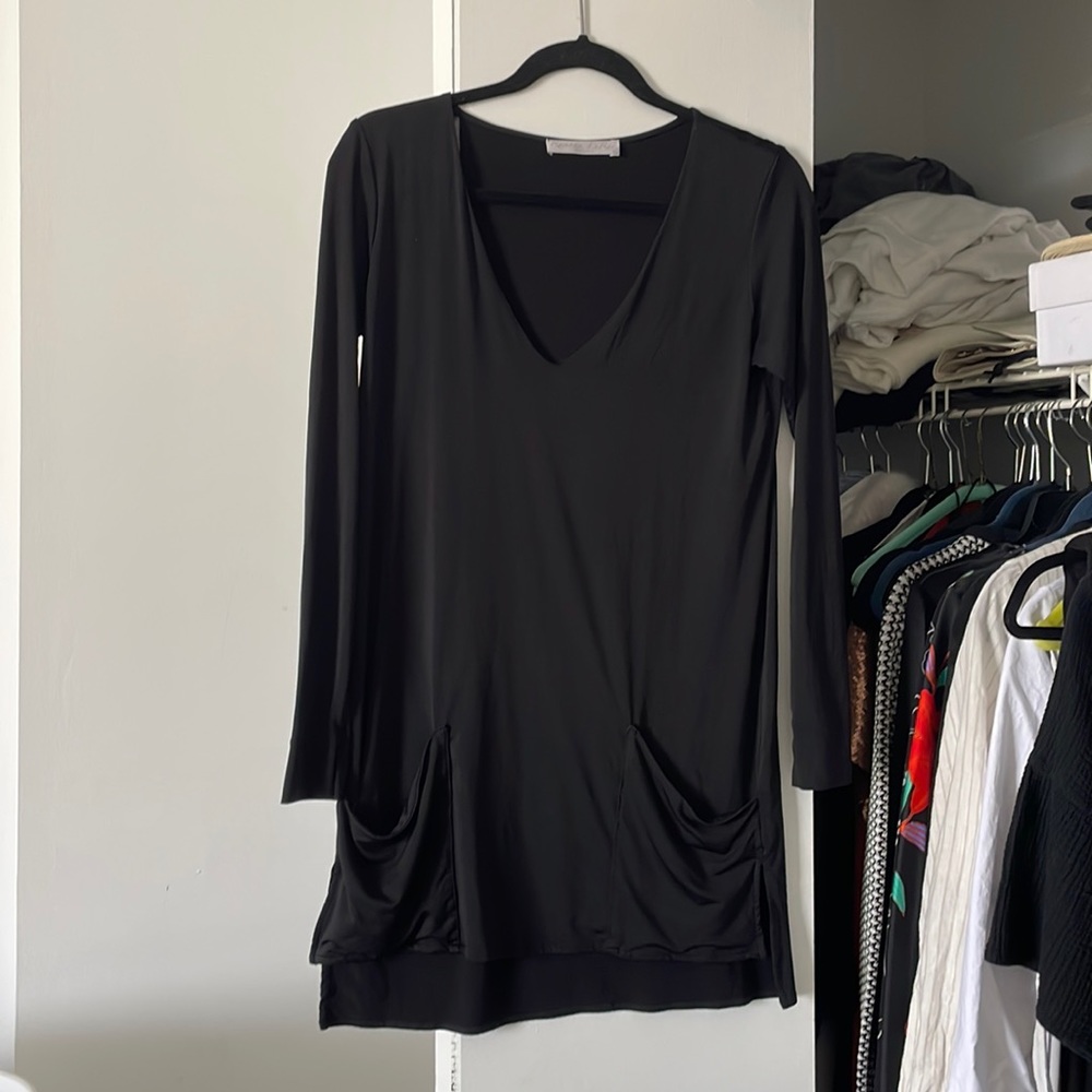 Black tunic with pockets.